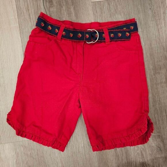 Janie and Jack Girls 3T Red Strawberry Shorts with ruffles - Picture 1 of 7